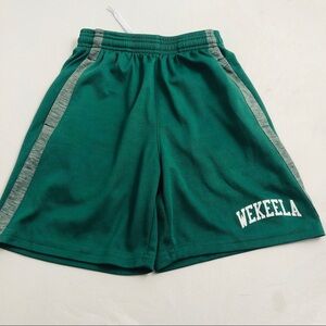 Spot On green and gray Camp Wekeela logo athletic shorts M